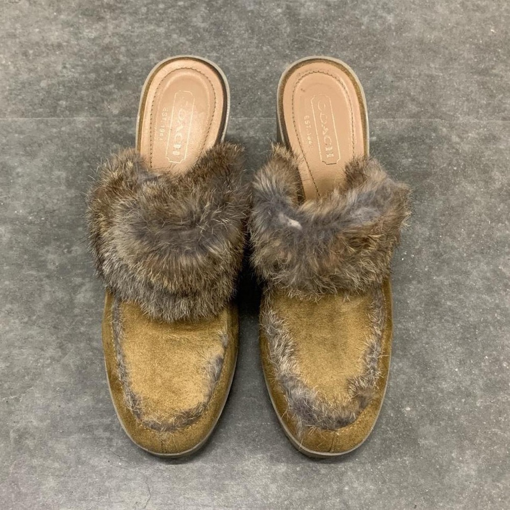 Coach Tan and Brown Wedge Shoes with Cozy Shearling